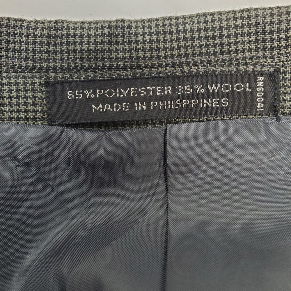 di Marabelli Mens 42R Blazer 80s Core Olive Green Wool Blend Houndstooth Retro - Picture 4 of 14